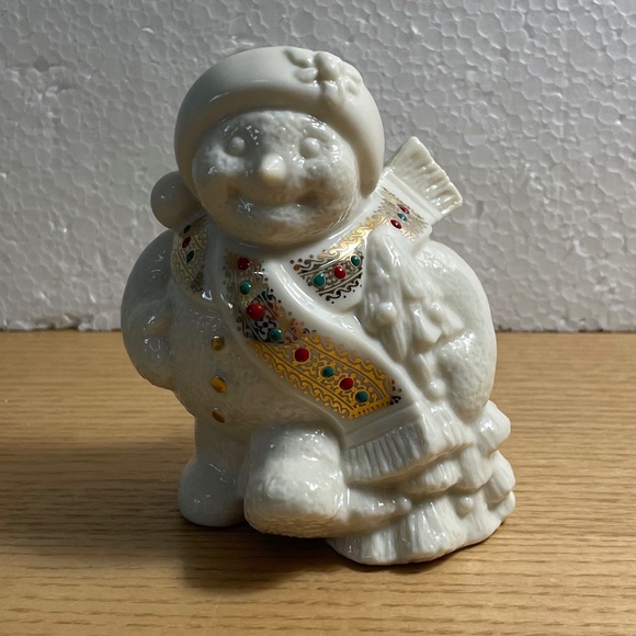 Vintage Lenox China Jewels Collection Snowman w Christmas Tree Hat Jeweled Scarf - Picture 1 of 8